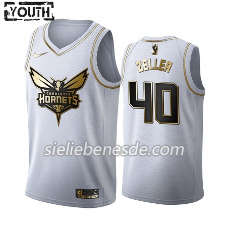 Kinder NBA Charlotte Hornets Trikot Cody Zeller 40 Nike 2019-2020 Weiß Golden Edition Swingman